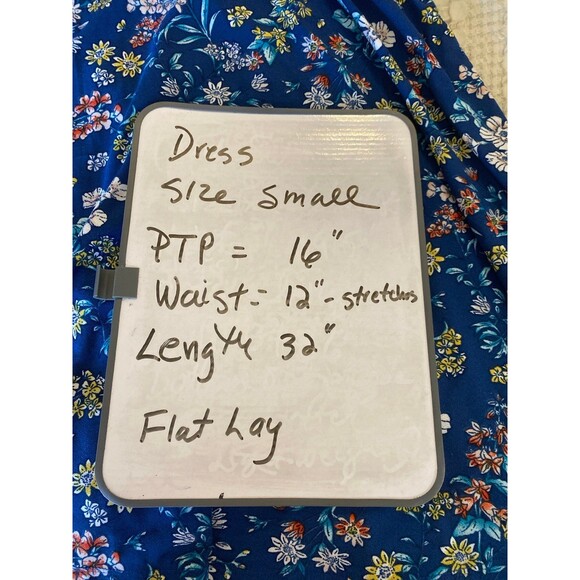 Candies Summer Dress Size  Small Navy Blue Mini Wrap Style V Neck & Back Flare - Picture 7 of 10